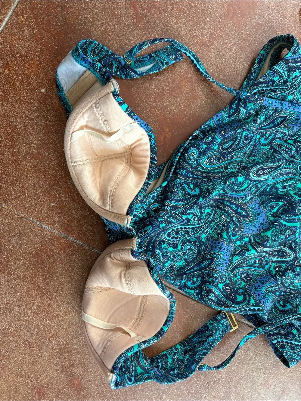Jcrew Women's Teal Paisley Underwire Bikini Set - Teal